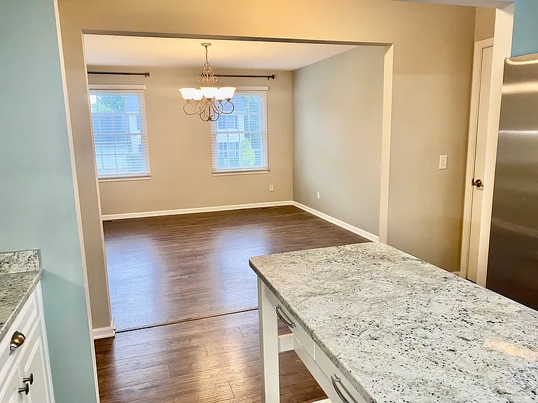 kitchen view into dining room