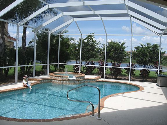 Pool with screened patio