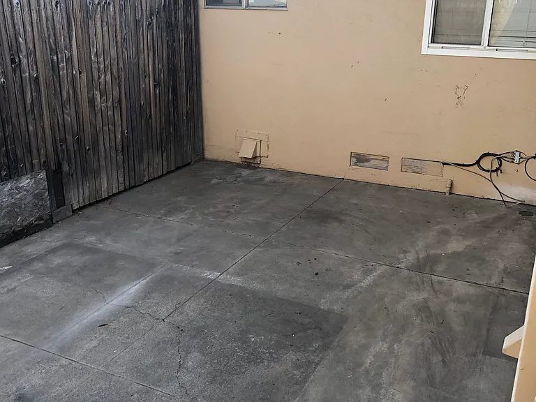 Large backyard patio.