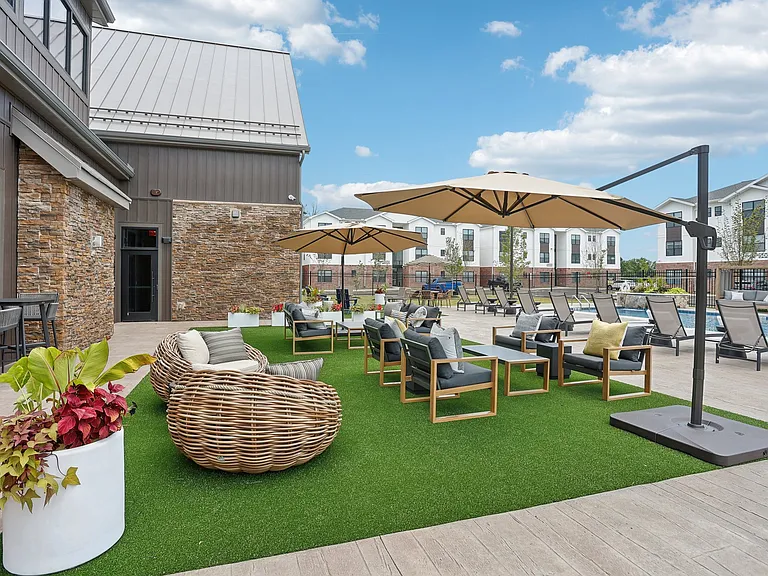 Turf outdoor areas with lounge seating