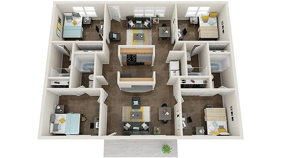 Floor plan Southwest Renovated Unfurnished