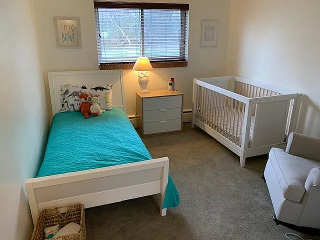 Lower Level Bedroom, with adjacent full bathroom