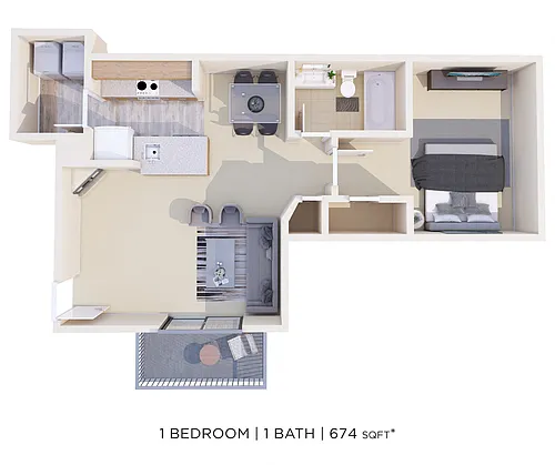 Floor plan One Bedroom