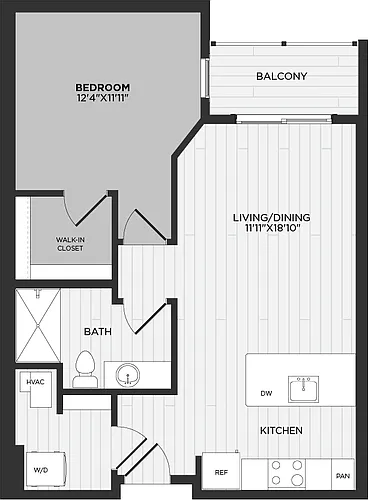 Floor plan 1 Bed/1 Bath-B3