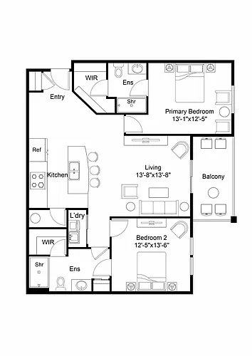 Floor plan The Drake