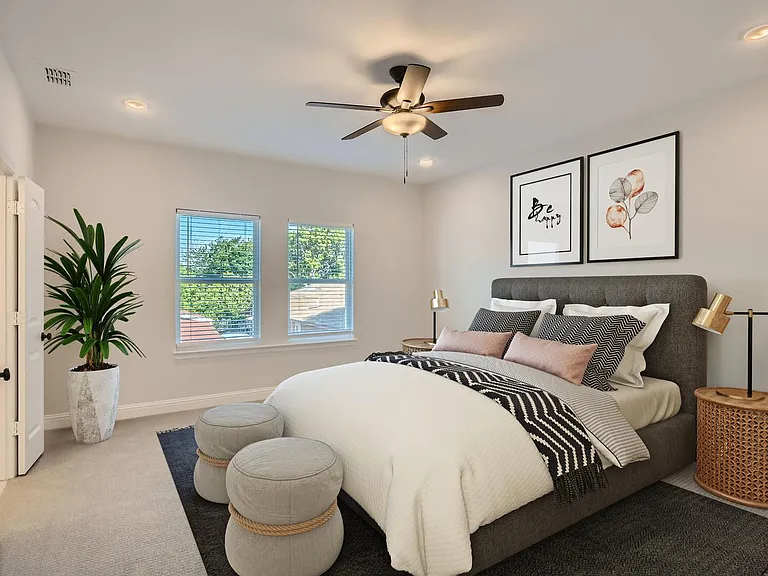 Bedroom 1. This image shows a virtually furnished space. Bedrooms come unfurnished.
