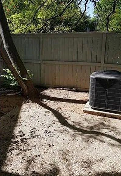 fenced backyard