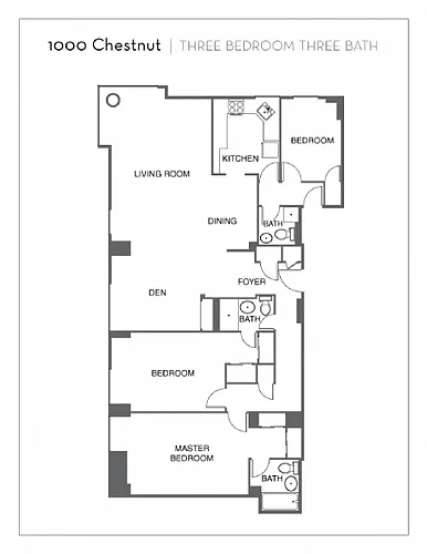 Floor plan Renovated 3 Bed, 3 Bath