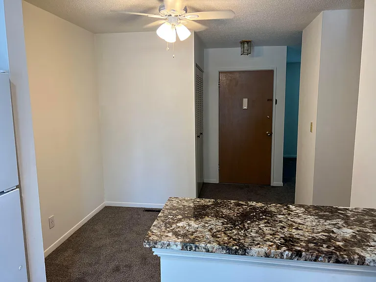 View from kitchen of dining area
