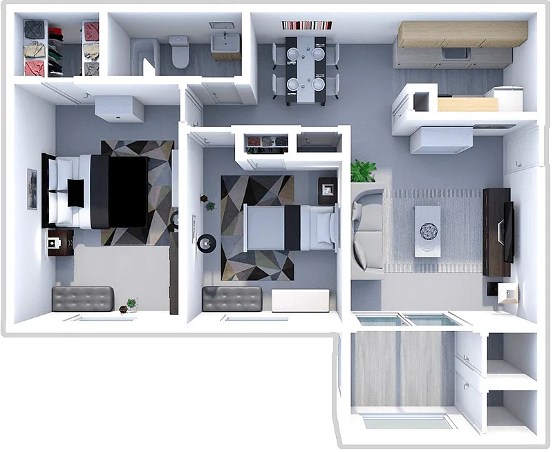 Floor plan 2 bed Maumee - Lower