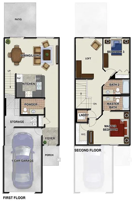 Floor plan 2 Bedroom 2.5 Bathroom