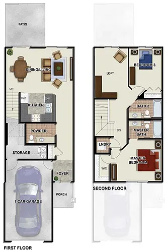 Floor plan 2 Bedroom 2.5 Bathroom