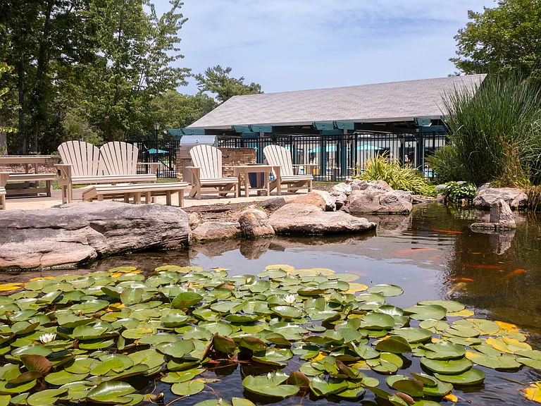 Sitting Area to enjoy the Koi Pond
