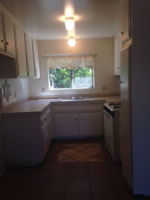 spacious tile kitchen