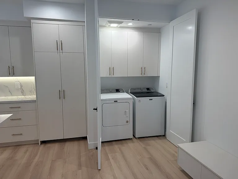 In unit laundry with brand new, quiet washer and dryer