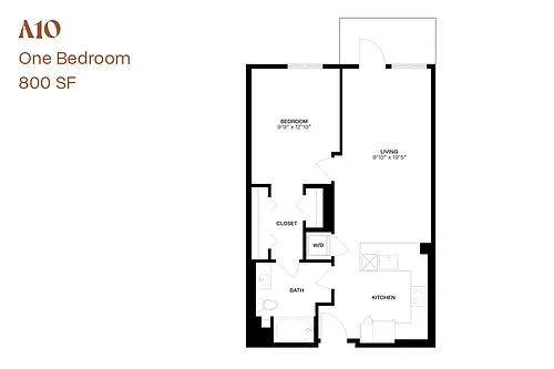 Floor plan One Bedroom A10