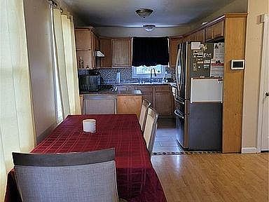 1st floor entrance into the dining room, kitchen, and to the right would be the living room.