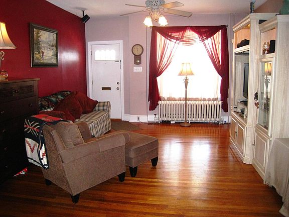 Entry to living room with open floor plan