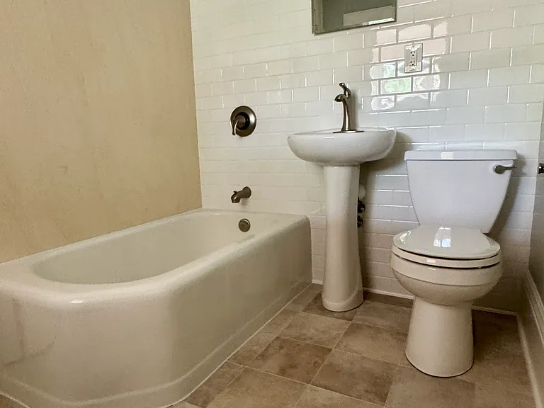 Bathroom with new updates top to bottom.