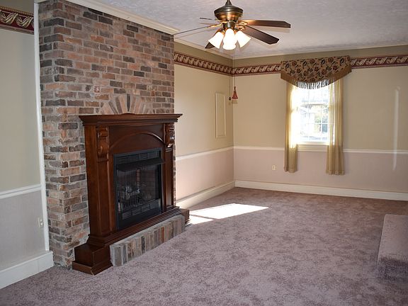 Gas fireplace in Den