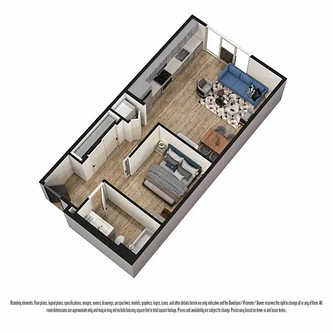 Floor plan Open 1-Bed H