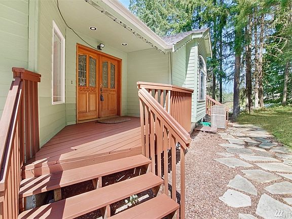 Freshly stained Front porch
