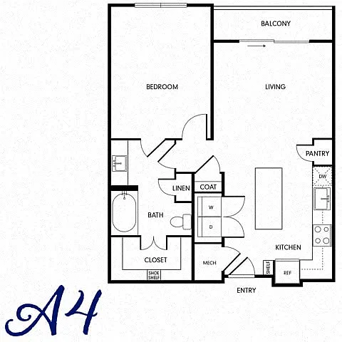 Floor plan One-Bedroom (A4)
