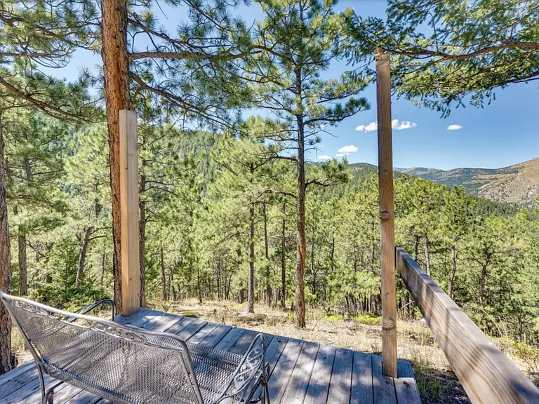 Back yard yoga platform overlooking Longs Peak and Eldora Ski resort