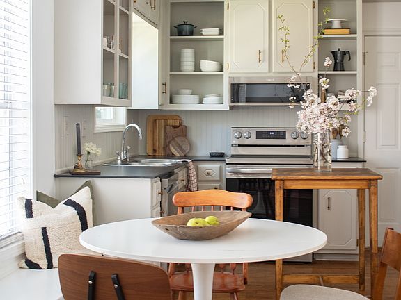 staged dining nook & kitchen
