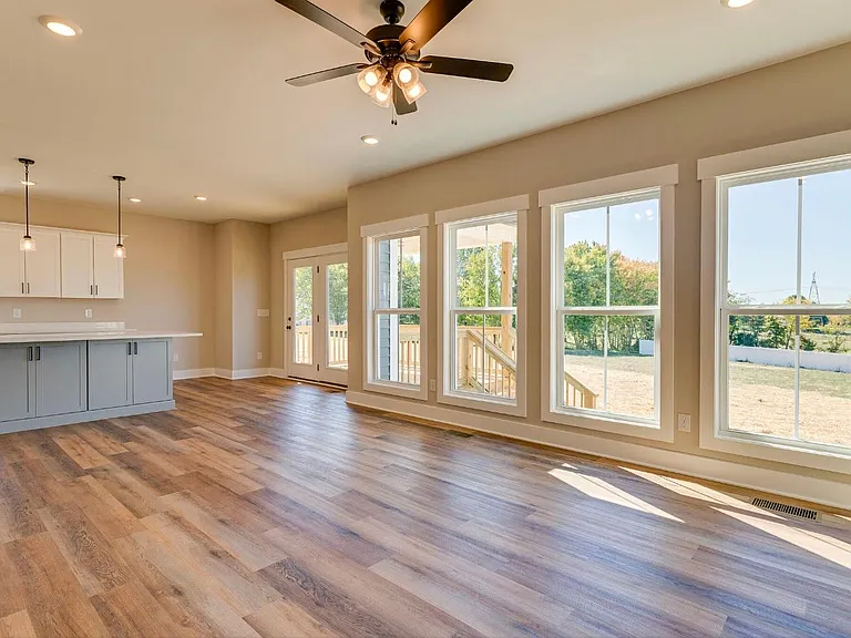 Open living/kitchen/dining area