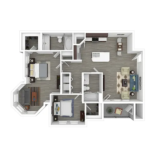 Floor plan 2X2B-1218-Partial Renovation