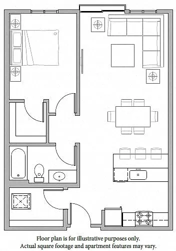 Floor plan A2 1Bed North