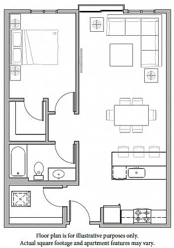 Floor plan A2 1Bed North