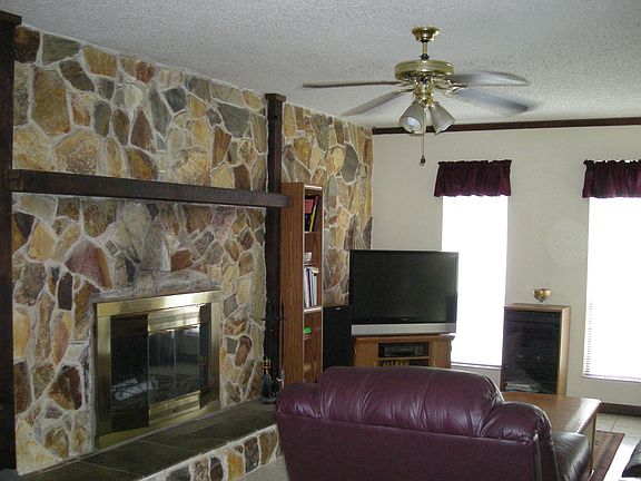 Stone Wall with Fireplace