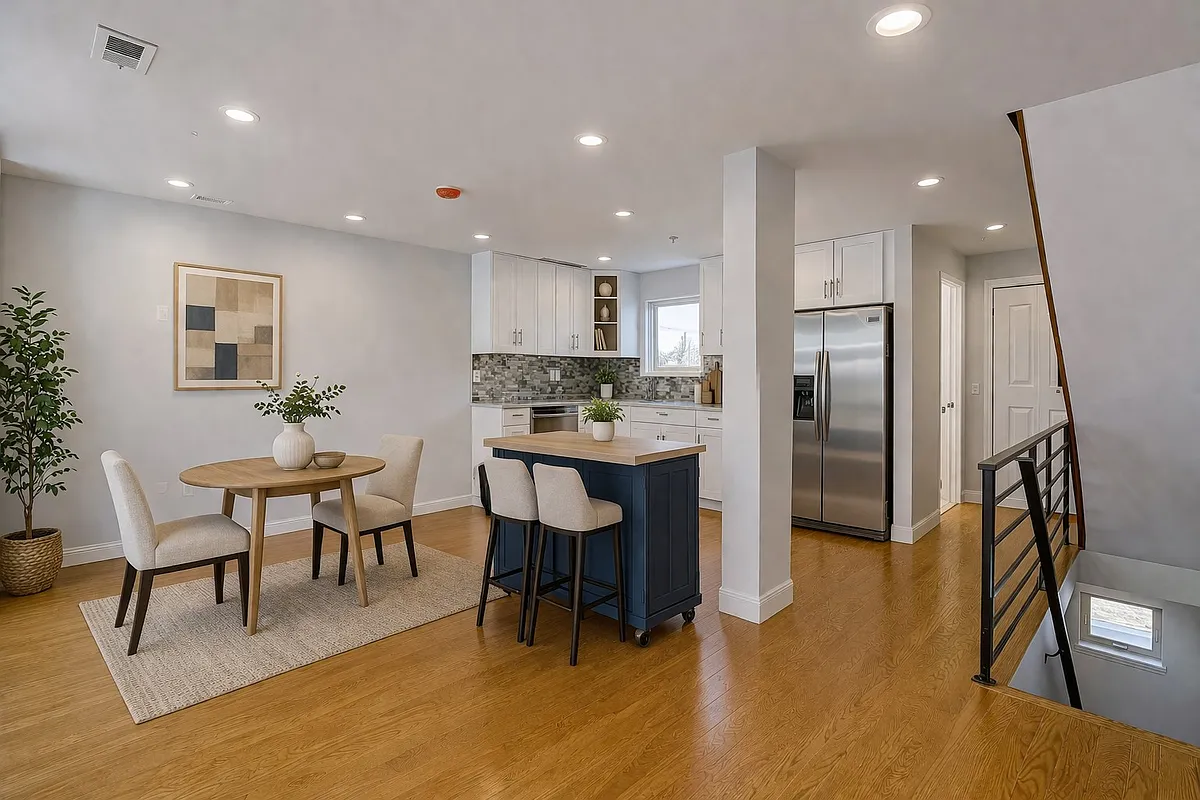 Virtually staged kitchen/dining area - 1249 N 17th St #2