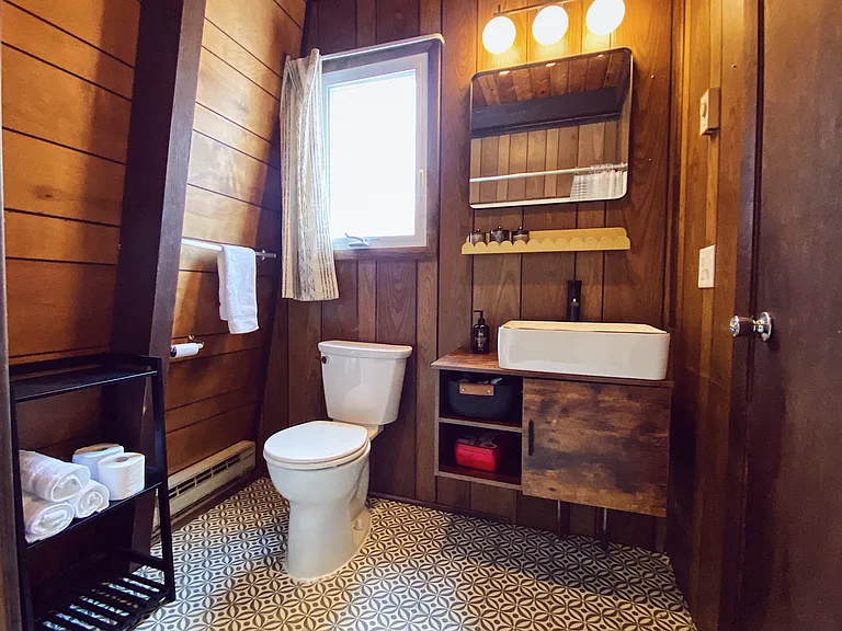 Full bathroom with shower and tub