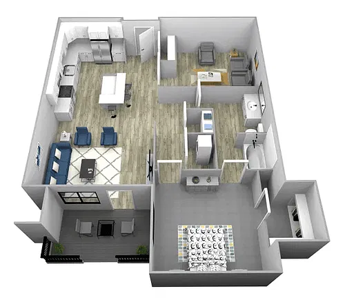 Floor plan 1 Bedroom Den H