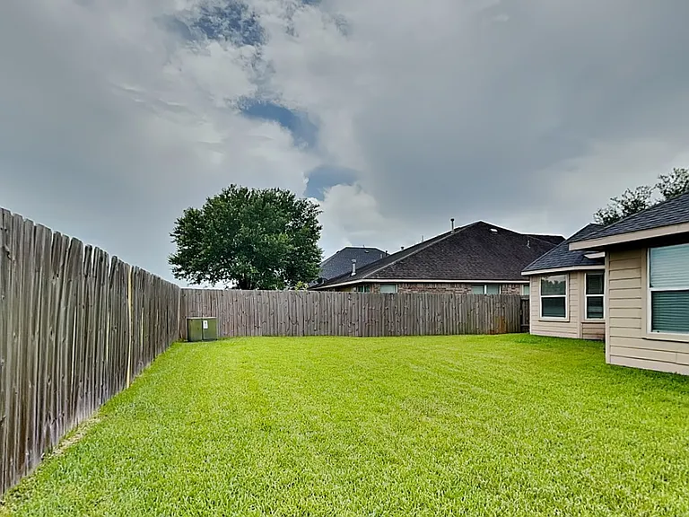 This serene backyard features