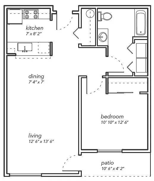Floor plan One Bedroom -1