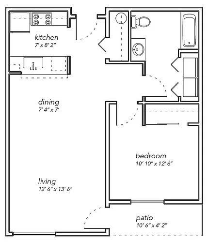 Floor plan One Bedroom -1
