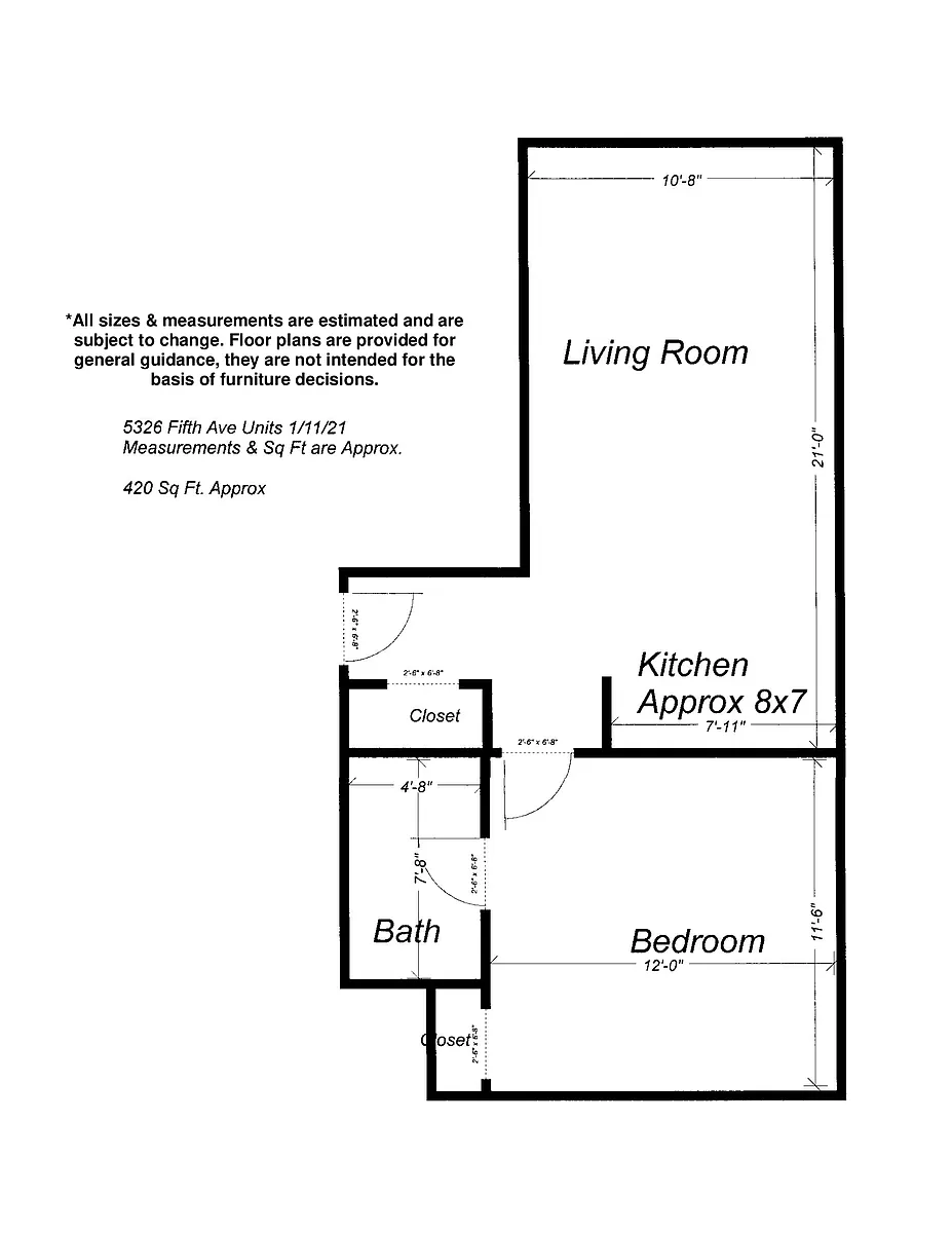 Floor plan 5326 Fifth Ave - 22 - Available 8-1-2026