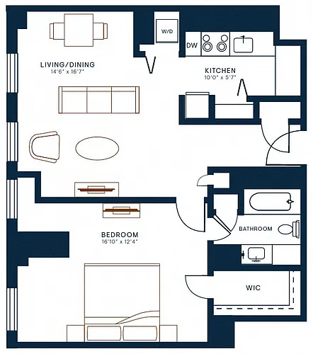 Floor plan 1 Bedroom 05