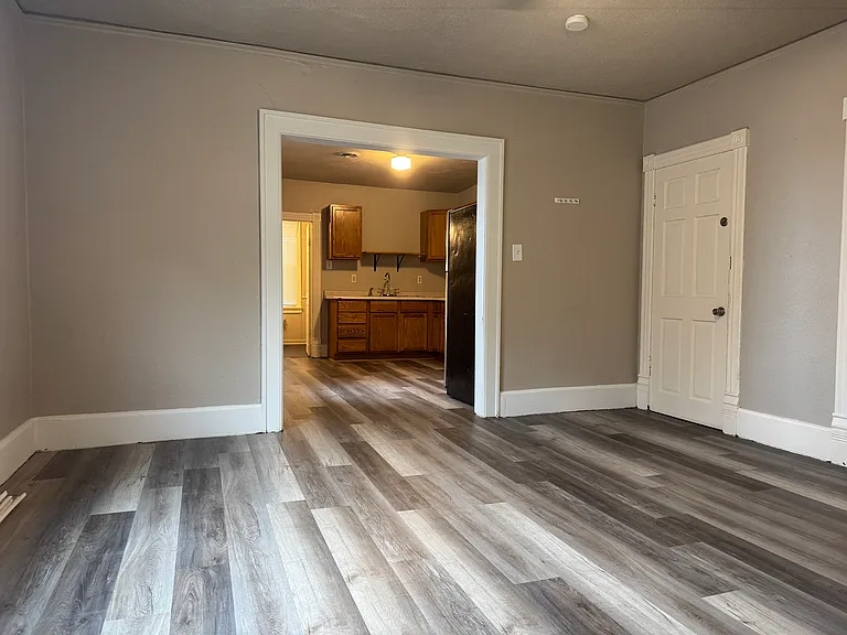 Living room into kitchen