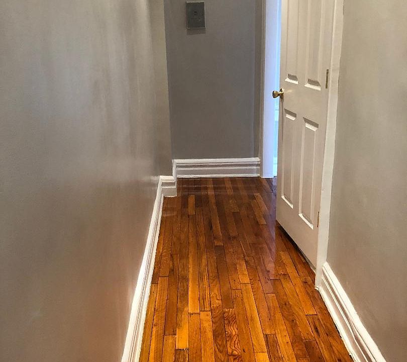 Entrance into the apartment with large walk in closet on the right