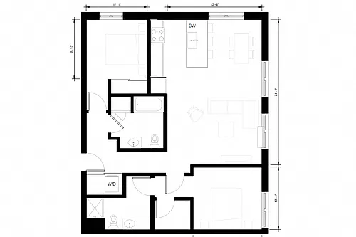 Floor plan Two Bedroom C2