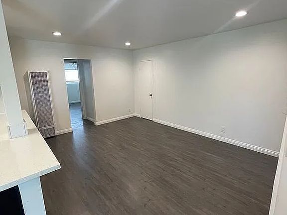 Living room area with storage closet