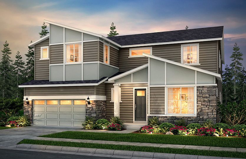 The Venice, a two-story single family home with a 3-car garage shown in exterior D.