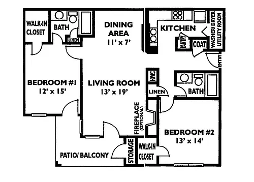 Floor plan Two Bedroom