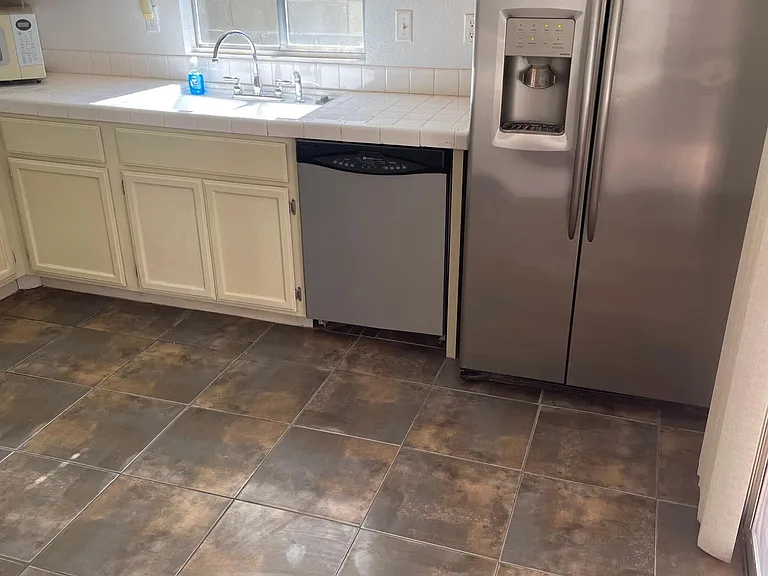 Eat in Kitchen , stainless steel appliance for dishwasher and fridge