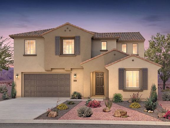 The Preston Elevation A has a Stucco-synthetic exterior with tiled pitched roof.